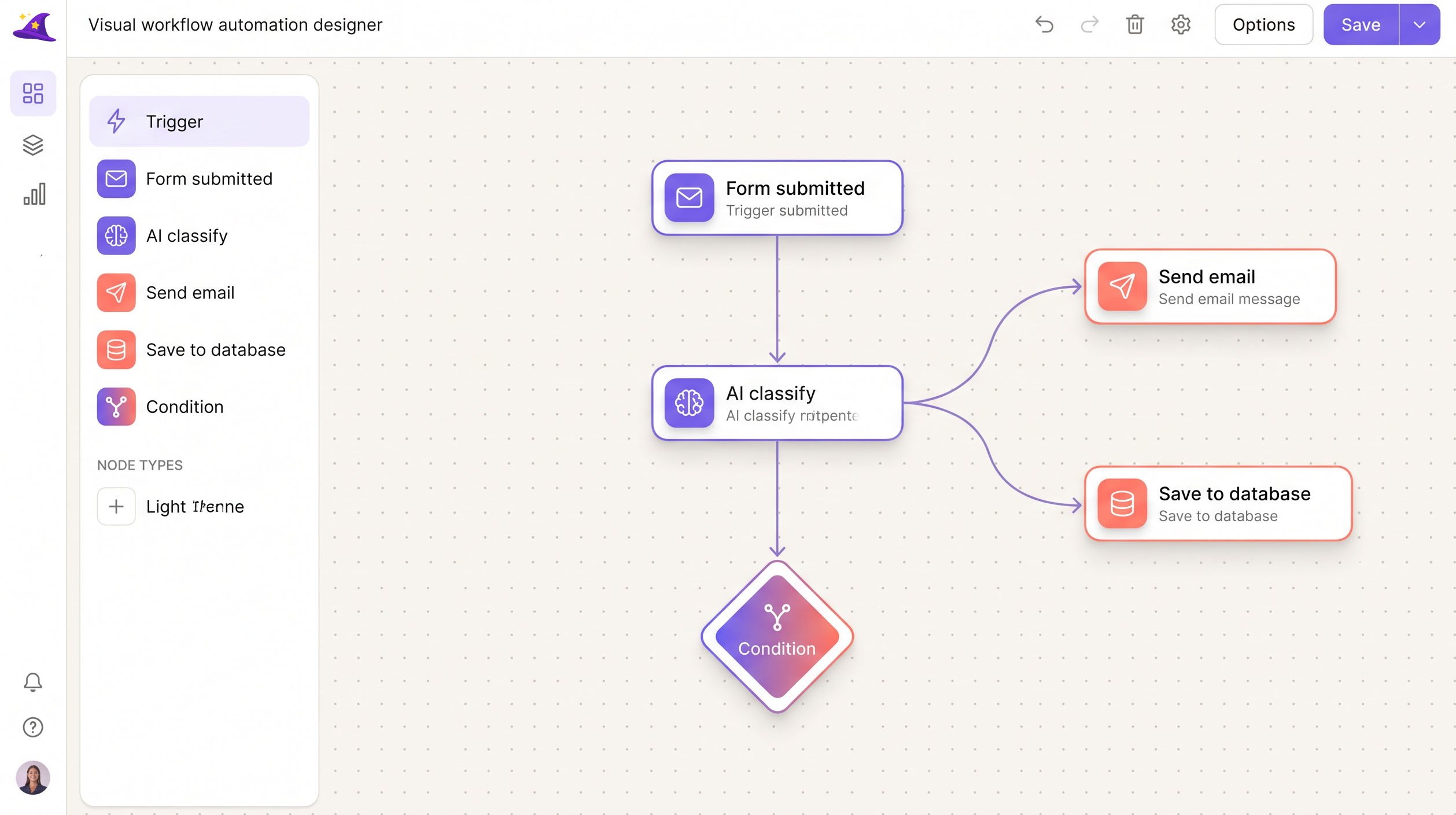 MerlinFlows visual workflow designer